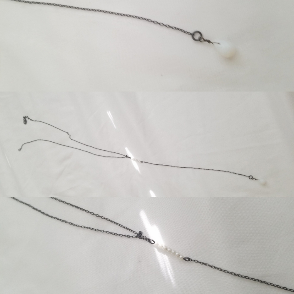 Dainty long bead necklace